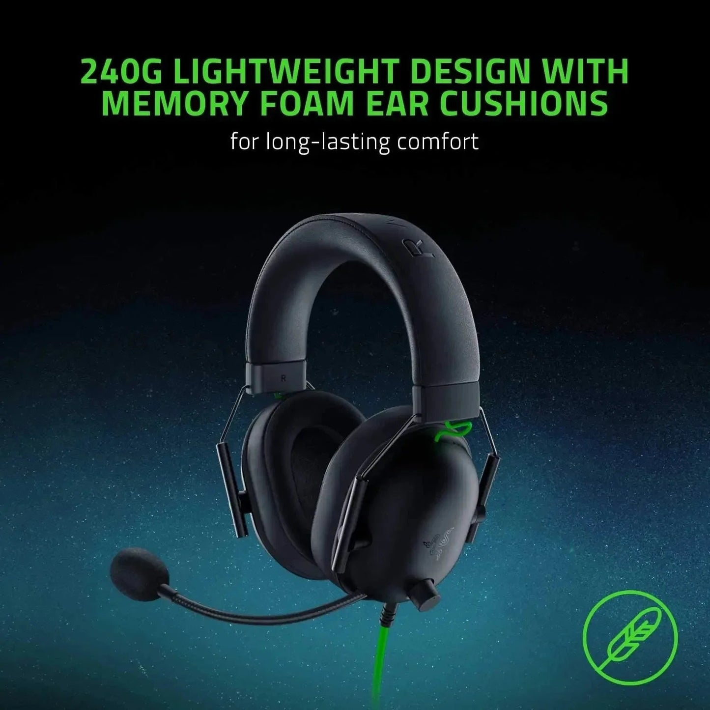 Authentic Razer BlackShark V2X Wired Esports Headset w/ Advanced Passive Noise Cancellation, 7.1 Surround Sound, Hyperclear Cardioid Mic - Krazed Gaming