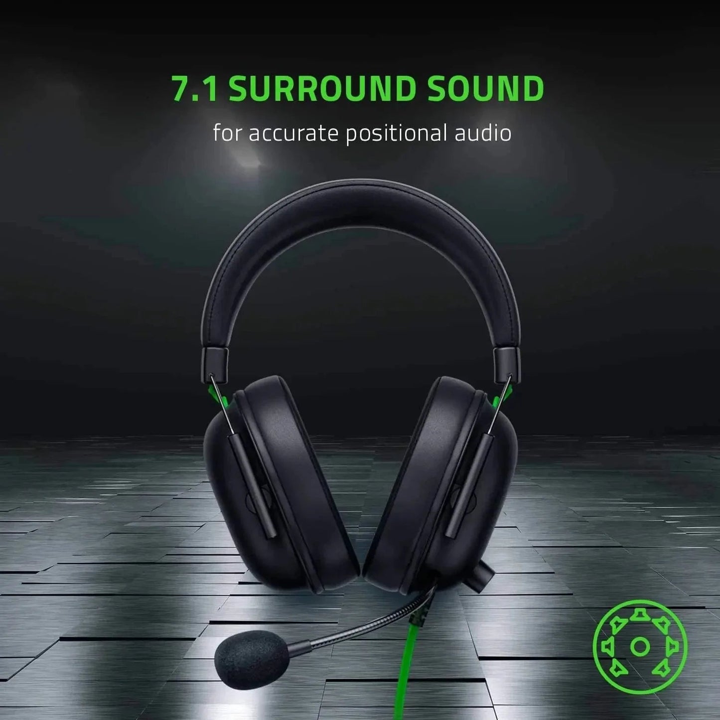 Authentic Razer BlackShark V2X Wired Esports Headset w/ Advanced Passive Noise Cancellation, 7.1 Surround Sound, Hyperclear Cardioid Mic - Krazed Gaming