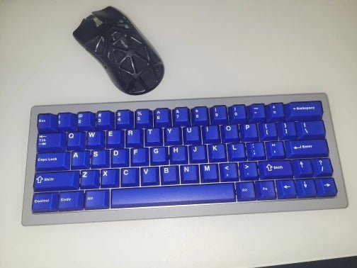 KGABS1B - 114 Keys Classic Blue Semi - Transparent Double Shot ABS Keycaps Double Sho - Krazed Gaming