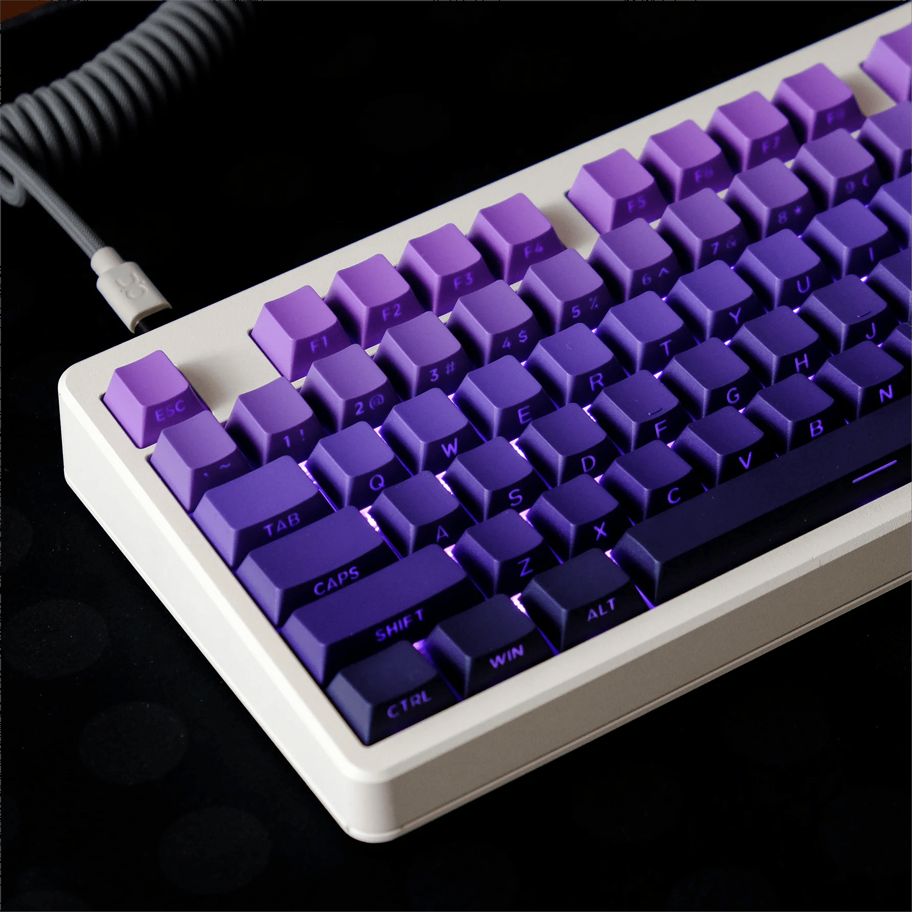 PBT Keycaps Side Print - 60% Set Double Shot Shine Through Custom Keycaps Cherry Profile - Krazed Gaming