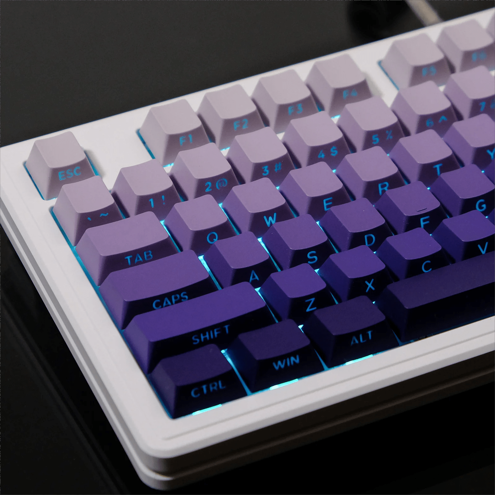 PBT Keycaps Side Print - 60% Set Double Shot Shine Through Custom Keycaps Cherry Profile - Krazed Gaming