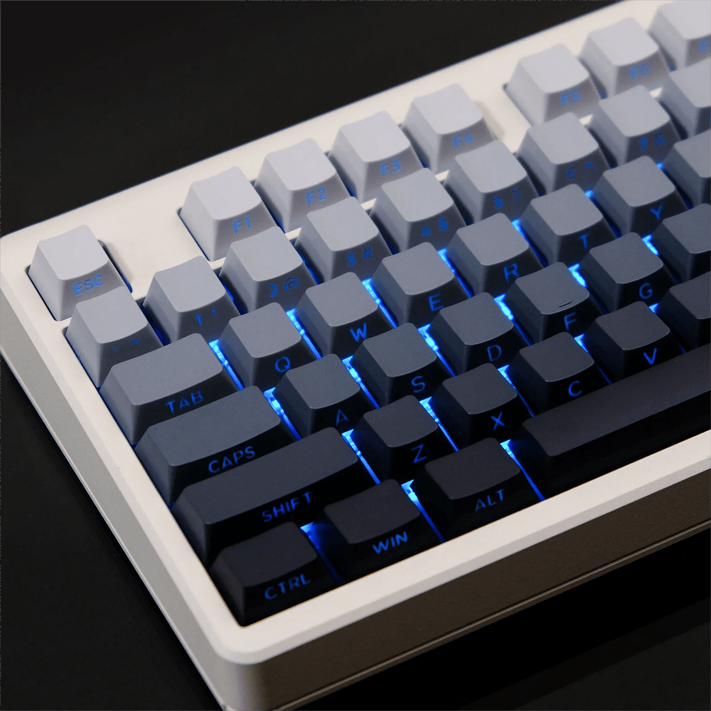 PBT Keycaps Side Print - 60% Set Double Shot Shine Through Custom Keycaps Cherry Profile - Krazed Gaming