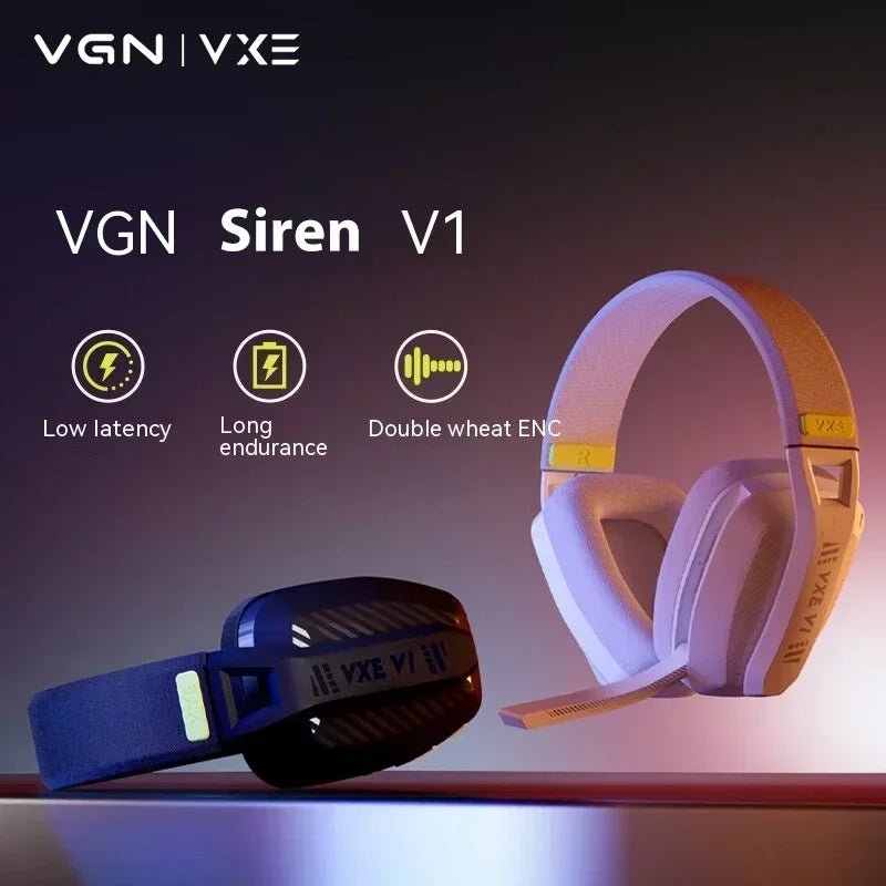 Vgn Vxe Siren V1 Gaming Headset Bluetooth 5.3 or 2.4g Wireless USB Chip | Lightweight Headphone With Microphone for Esports - Krazed Gaming